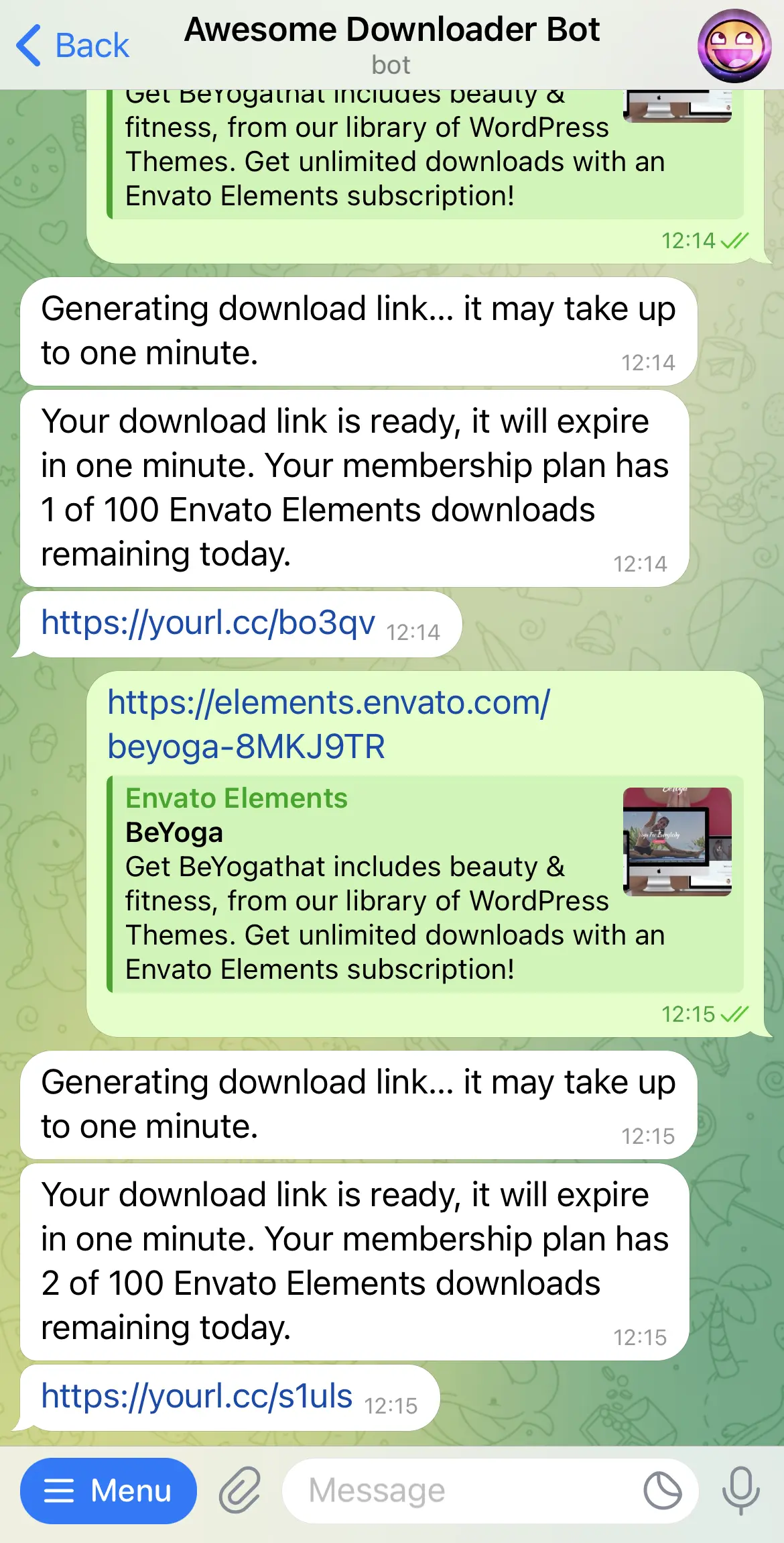 Envato Elements Downloader Bot